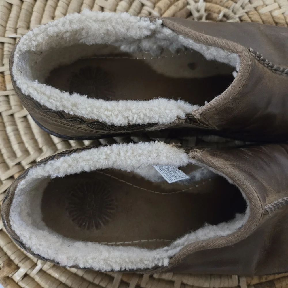 UGG Brown Distressed Leather Loafer